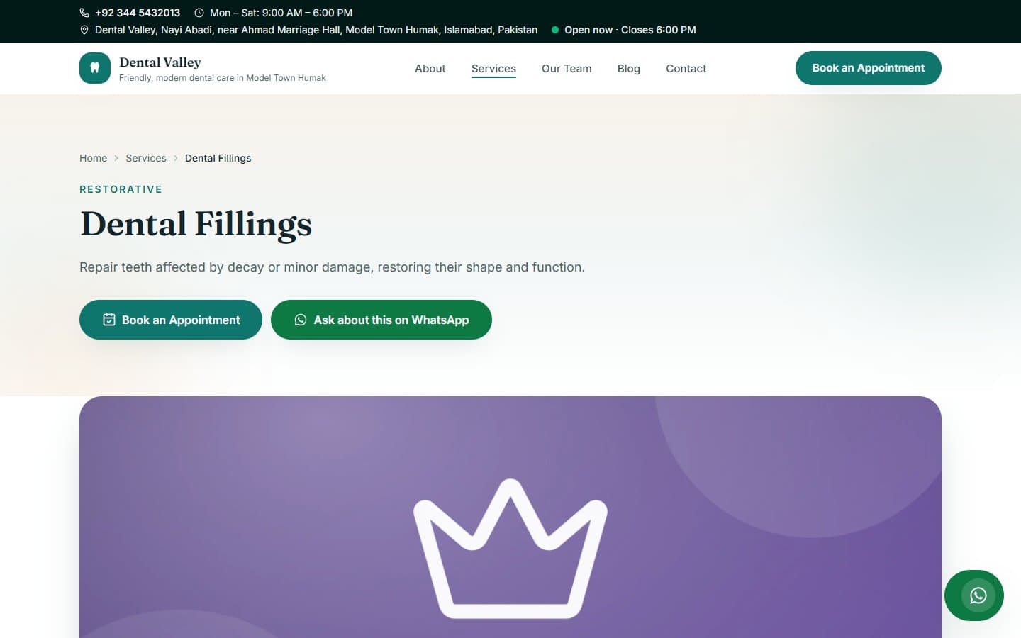 Dental Valley website shown on a desktop screen